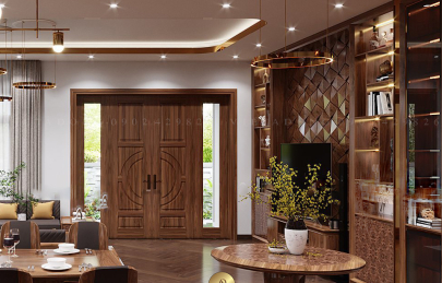 Cửa gỗ óc chó các loại 2 cánh, 4 cánh